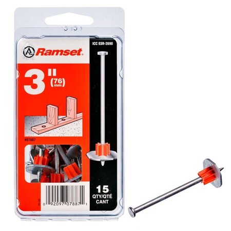 Ramset 0.300 in. D X 3 in. L Carbon Steel Round Head Drive Pin 15PK 07887